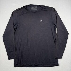Anetik Shirt Mens Large Gray Long Sleeve UPF 30 Skull UV Sun Performance Top
